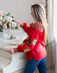 Mini chemisier bohème ukrainien pour femme tunique grande taille décontractée avec broderie pour la fête - Product Image 4