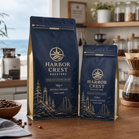 Sacs à café personnalisés AT PACK 1KG avec valve, grande capacité, emballage flexible pour les marques de torréfacteurs