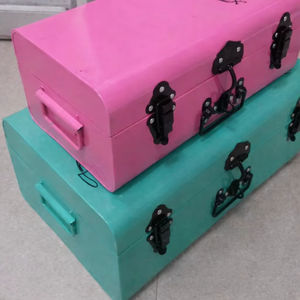 Ensemble de 2 coffres de rangement en métal tendance - Product Image 1