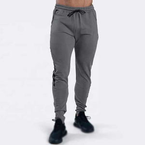 High Quality <b>Slim</b> <b>Fit</b> Training Plain <b>Jogger</b> With Zipper Pockets Sweatpants Custom Logo Gym Cotton Polyester <b>Men</b> <b>Jogger</b> Pants - Product Image 1