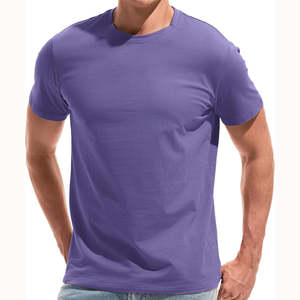 T-shirts personnalisés pour hommes en gros – Vêtements décontractés d'extérieur en coton/fibre de bambou respirants à manches courtes, coupe classique 200g, motif écossais - Product Image 5