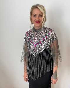 ชุดเสื้อคลุมแนวเบอร์เลสก์ประดับด้วยลูกปัดเลื่อมทรงตรงดีไซน์สวยงามสำหรับงานรื่นเริงคลับเครื่องประดับมุกธรรมชาติ - Product Image 5