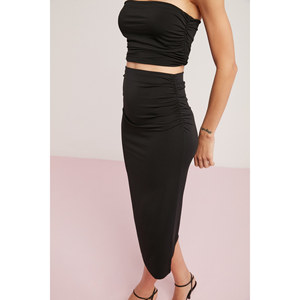 ETHIQUET Jael Jupe crayon moulante pour femme avec détail drapé - Product Image 3