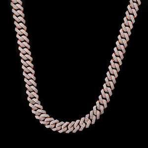 สร้อยคิวบาลิงค์แบบฝังเพชร VVS โมอิสซาไนต์สังเคราะห์ เงินแท้ 925 ชุบทอง สร้อยฮิปฮอป - Product Image 3