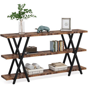 Rustic Console Table Open Bookshelf 47 Inch Gray Direct Factory Supplier Home Entry Table Console <b>Wooden</b> and Metal Table <b>Sale</b> - Product Image 3