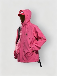 Unisex <b>Lightweight</b> Nylon Polyester Windbreaker <b>Jacket</b> Waterproof with Hood Windproof Stand Collar Zipper Closure and Pockets - Product Image 3
