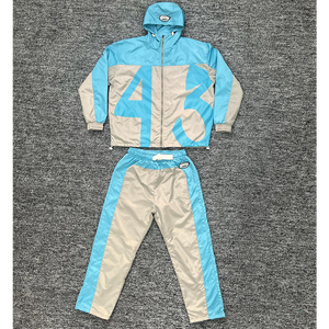 Ensemble de vêtements de sport deux pièces personnalisé de haute qualité pour hommes sweat à capuche brodé et pantalons de survêtement imprimés d'hiver - Product Image 4