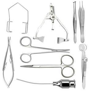 Kit de instrumentos oftálmicos veterinarios básicos de 9 piezas, herramientas quirúrgicas estándar para párpados, paquete completo de instrumentos oculares para veterinarios - Product Image 1