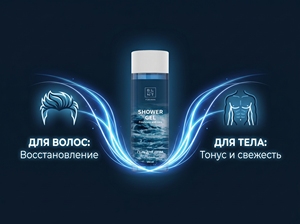 <b>Men</b>’s 2-in-1 Perfumed Shower Gel & <b>Shampoo</b> 250ml – Cornflower Hydrosol & D-Panthenol, SLS-Free - Product Image 2