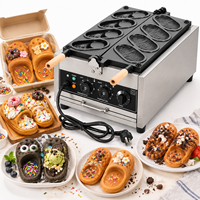 Machine à gaufres électrique professionnelle 4/6 cavités 3000W en forme de chaussure avec moule antiadhésif réversible pour pâtisserie et stand alimentaire