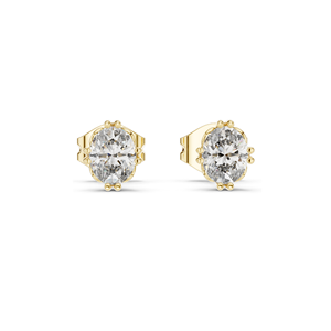 Pendientes de Diamantes Ovalados de Laboratorio, 0.75 CT, Claridad VVS-VS EF, Oro de 18K, 14K, 10K y Plata 925, Oro Rosa, Amarillo y Blanco - Product Image 3
