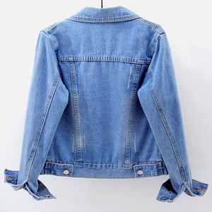 Veste en jean d'hiver pour femmes couleur unie déchiré lavé vêtements d'extérieur décontractés respirant écologique séchage rapide en plein air - Product Image 4