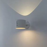 Lampe murale LED sans fil moderne pour la maison, le bureau, la salle de bain, la chambre à coucher, rechargeable, à intensité variable, avec commande tactile/télécommande, lampe de lecture de nuit en métal