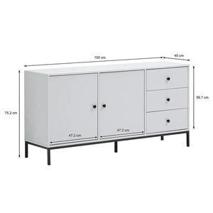 Minimalist Wooden <b>Cabinet</b> with Iron Base KTB68125 - Product Image 4