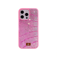 Étui de téléphone portable de luxe en TPU+PC antichoc avec diamants en relief et paillettes, sans support, pour 15 Pro Max