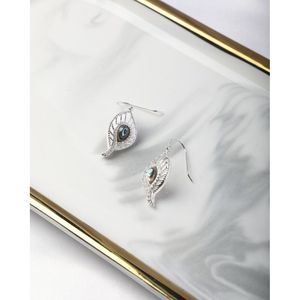 Fashion Drop Earrings with Tree Leaves and Abalone Design - Product Image 3