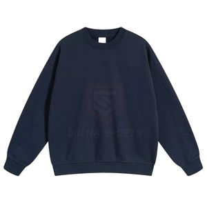 Sweat-shirt gris chiné pour homme, col rond basique, pull de sport, vêtements de sport, doublure en polaire, chaud, hiver, marque personnalisée - Product Image 2