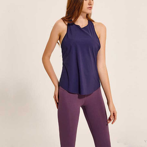 Ajuste Regular Casual entrenamiento secado rápido gimnasio deportes Fitness sólido corto un conjunto encaje recortado transpirable sin mangas de punto - Product Image 3