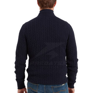 Pull personnalisé en coton mélangé avec fermeture éclair quart de tour, col montant, coupe classique, respirant, séchage rapide, écologique, unisexe - Product Image 2