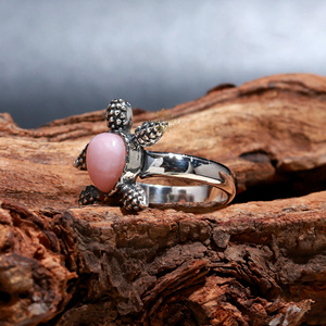 ผู้ขายที่ดีที่สุด925เงินสเตอร์ลิงแหวนซ้อนน้อยที่สุดแหวนชมพูโอปอลลูกแพร์ตัดขอบอัญมณีชุดอัญมณีคลาสสิกวิจิตรเครื่องประดับวันครบรอบ - Product Image 2