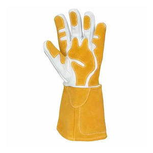 Guantes de cuero dividido de piel de vaca ignífugos de alta resistencia Reforzado Grano de cabra Soldadura Tig Equipo de seguridad para barbacoa de lucha contra incendios - Product Image 4