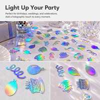 Payet PVC Holografik Multi Warna Bentuk Campuran Glitter Longgar 10-20Mm Hiasan Kerajinan Dekoratif Dekorasi Pesta JM