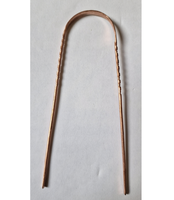 Grattoir à langue en cuivre personnalisé avec logo et couleur sur mesure, design en U, taille 3 pouces, marque Tayyab Handicraft, Inde