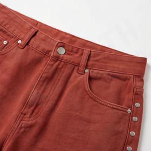 Vintage Custom Sweatpants <b>Trousers</b> Washed <b>Mens</b> Pants Side Rhinestones French Terry Cotton Blank <b>Baggy</b> Cargo Bottom Male - Product Image 4