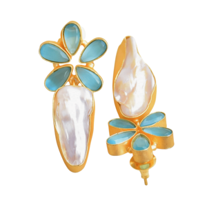 Pendientes de Latón con Piedras Preciosas al por Mayor, Perlas Hechas a Mano, Acabado Satinado de Latón Semiprecioso, Hipoalergénicos, Seguros de Usar, Alta Calidad - Product Image 4