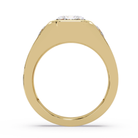 Anillo Clásico de Oro Sólido de 14K para Mujer con Diamante Cultivado en Laboratorio de Corte Esmeralda de 2.00 Ct, Certificado IGI, con Piedras Laterales en Forma de Trillón y Engaste de Bisel