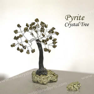 Natural Pyrite <b>Crystal</b> <b>Tree</b> with Small Chip Beads and Row Stone - Product Image 5