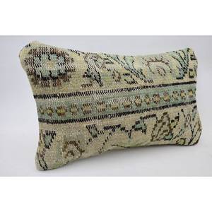 Oreiller Kantha Moderne en Laine Beige 12x20 Pouces Patchwork à Motif Paisley Fait à la Main pour Sièges à la Maison Forme Vintage - Product Image 2