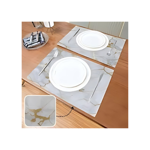 Rustic Farmhouse-Inspired Pastel Solid Green Floral Printed 100% Cotton GOTS Certified Embroidered 14 x 18 Inch 250g <b>Placemats</b> - Product Image 6