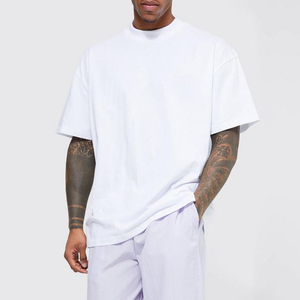 High Quality 100% Cotton Luxury Quality Drop Shoulder Custom logo Desgin Streetwear Plain <b>Tshirt</b> for Men - Product Image 4
