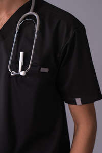 Ventes chaudes Ensemble de blouses en denim personnalisées Extensible Respirant Unisexe Jogger Blouses d'infirmière - Product Image 4