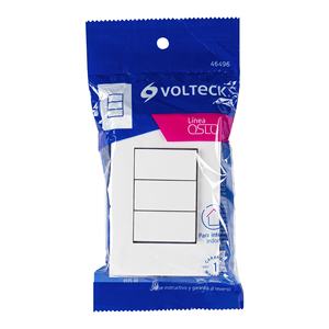 Interrupteur mural simple Volteck Oslo Line, 3 voies, plaque en plastique blanche, 16A, 110V, usage résidentiel, IP20, unipolaire, double jet - Product Image 1