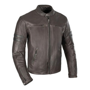 2025 elegante chaqueta de cuero para hombre chaqueta de cuero de motocicleta personalizada chaquetas de cuero negro abrigo con cremallera - Product Image 1