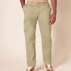 Pantalon cargo décontracté pour homme, léger, lavé, à la marque privée, couleur unie, multi-poches, 100% coton, respirant - Product Image 4