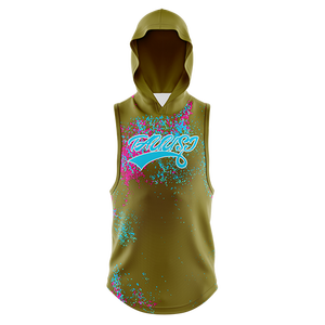 <b>Men's</b> Casual Winter <b>Sleeveless</b> <b>Hoodie</b> Fashionable Embroidered Fleece Pullover Embossed Printing Solid Design Basketball Hoodies - Product Image 1