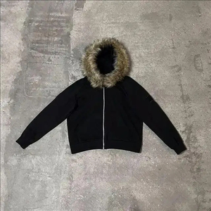 Sudadera con Capucha Personalizada para Hombre, 500 Gsm, Gruesa, de Felpa Francesa, con Capucha de Pelo, Corte Recto, Holgada, con Cremallera Completa - Product Image 2