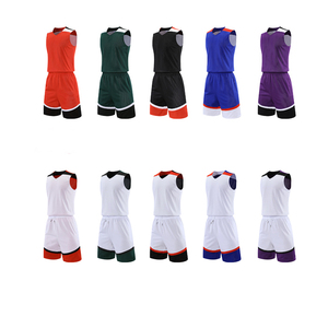 Maillot de basket réversible imprimé grande taille unisexe personnalisable 100 % polyester respirant antibactérien séchage rapide - Product Image 2