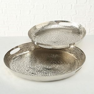 Bandeja decorativa martillada de aluminio de alta calidad para un estilo elegante para el hogar Ideal para mostrar y organizar su favorito - Product Image 1