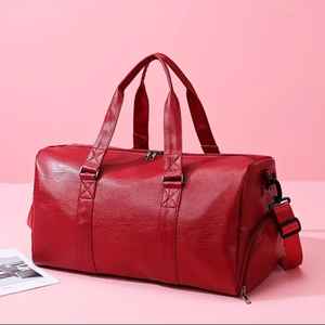 Bolso de lona deportivo de viaje de gran capacidad de diseñador elegante para hombre, bolso de hombro de cuero genuino duradero - Product Image 2