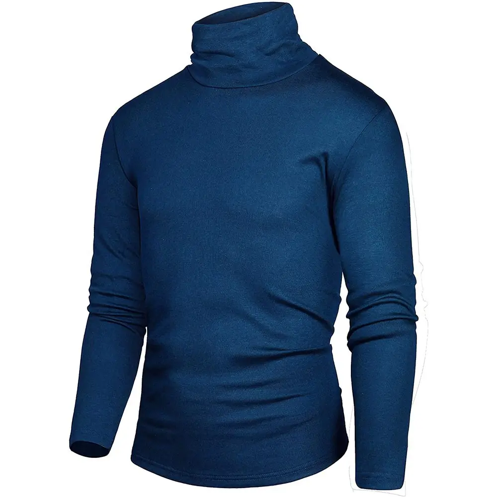 multiple colour turtle neck t-shirt cotton long sleeves winter t-shirt for men