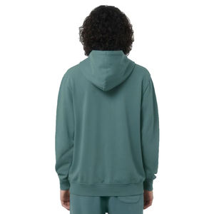 Vente en gros Sweatshirts à capuche unis pour hommes avec logo personnalisé Pulls à capuche en coton épais à épaules tombantes pour hommes - Product Image 2
