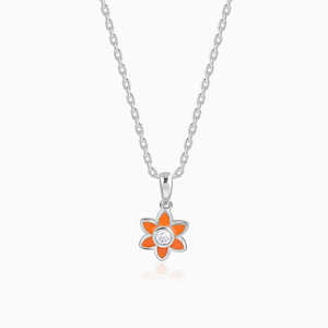 Colgante de plata floreciente para niños con cadena de eslabones para jóvenes amantes de la joyería de moda - Product Image 4