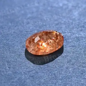 Pierre de soleil orange de forme ovale coupe à facettes de qualité supérieure 100% pierres de soleil naturelles pour la fabrication de bijoux utilisation au prix de gros OEM en vrac - Product Image 1