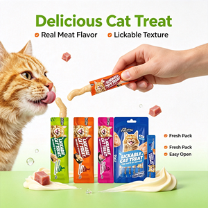 Barritas <span class=keywords><strong>de</strong></span> Salmón para Gatos, Refuerzo Inmunológico, Sin Granos, con Pollo, Pato y Atún, Puré para Gatos, Snack Portátil, Premios para el Entrenamiento <span class=keywords><strong>de</strong></span> Gatos - Product Image 1