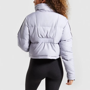Chaqueta de Plumón Gruesa y Cálida para Invierno, Chaqueta de Talla Grande, Estilo Urbano, Chaqueta Clásica con Cierre, Chaqueta Acolchada para Mujer, Color Gris, Cómoda - Product Image 4