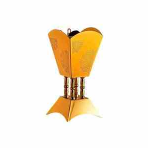Juego de quemador de incienso de Metal y madera de pino con acabado dorado de Oriente Medio, decoración del hogar, mesa, uso religioso para interiores, Bakhoor - Product Image 2